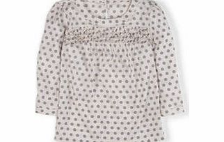 Boden Edith Top, Ivory/Grey Flower Stamp,Red/Ivory