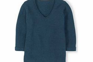 Boden Effortless Jumper, Indigo Wash,White,Blue,Soft