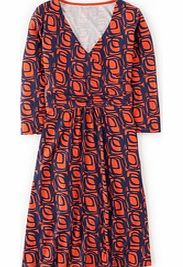 Boden Elena Dress, Orange Peel/Navy Print,Sprout Geo