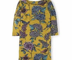 Boden Eliza Tunic Dress, Sulphur Botanical,Navy Leafy