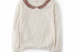 Boden Embellished Collar Jumper, Light Cream 34461632