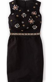 Boden Embellished Floral Dress, Black 34318600