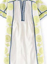 Boden Embroidered Dress, Ivory/Citrus/Blue 34970046