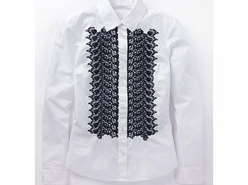 Boden Embroidered Shirt, White/ Navy 34072256