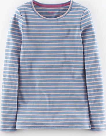Boden, 1669[^]35005545 Essential Crew Neck Tee Frosty Blue/Charm Pink
