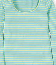 Boden Essential Scoop Neck Tee, Aqua/Citrus 34841080