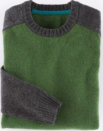 Boden, 1669[^]34915371 Everyday Crew Neck Jumper Green/Charcoal