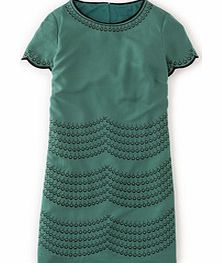 Boden Fancy Embroidered Dress, Evergreen/Black 34320085