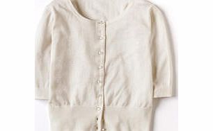 Boden Fifties Cropped Cardigan, White,Meadow,Ballet