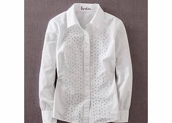 Boden Great White Shirt, White Broderie,White Pintucks