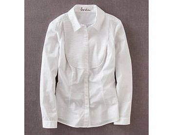 Boden Great White Shirt, White Pintucks,White Broderie