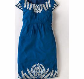 Boden Helena Dress, Blue/Ivory,Ceylon