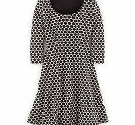 Boden Jersey Jacquard Dress, Black/White 34390211