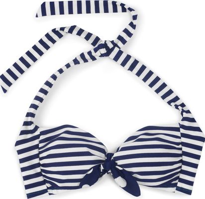 Boden, 1669[^]34566174 Knot Front Bikini Top Sailor Blue/Ivory Stripe