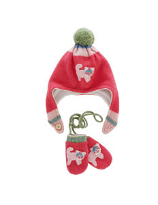 Boden Logo Hat and Mittens Set