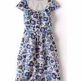 Boden Lovely Linen Dress, Blue Trailing Floral 34132043