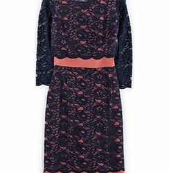 Boden Luxurious Lace Dress, Navy/Pink Bronze 34322032