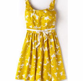 Boden Marilyn Dress, Yellow Mono Floral,Navy Mono