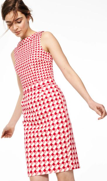Boden, 1669[^]35034222 Martha Party Dress Red Small Tile Boden, Red