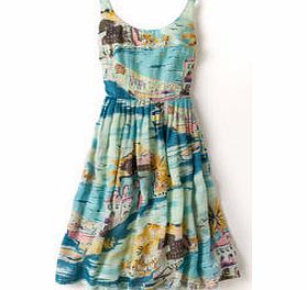 Boden Nancy Dress, Blue Riviera,Yellow Sunflower Print