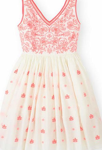 Boden Pretty Embroidered Dress Ivory Boden, Ivory