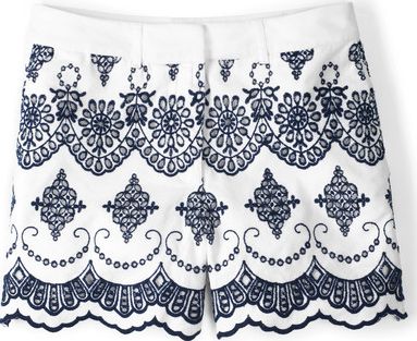 Boden Pretty Embroidered Shorts Blue Boden, Blue