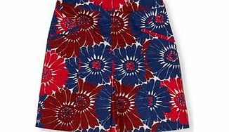 Boden Pretty Pleat Skirt, Red Graphic Floral,Green