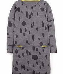 Boden Print Tunic Dress, Grey Marl Abstract Oval,Navy