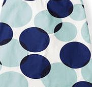 Boden Printed Cotton A-line Skirt, Blue Overlapping