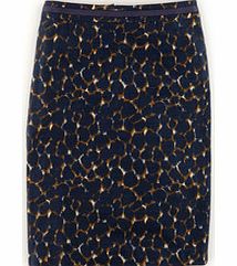 Boden Printed Cotton Pencil Skirt, Navy,Red 34360305