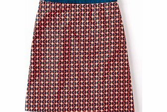 Boden Printed Cotton Skirt, Papaya Geo,Blue,Persian