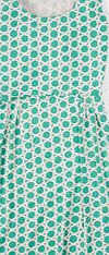 Boden Printed Jersey Dress, Leafy Green/Ivory Circles