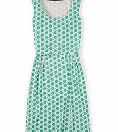 Boden Printed Jersey Dress, Leafy Green/Ivory