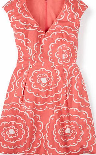 Boden Printed Spring Dress Soft Red Swirl Boden, Soft