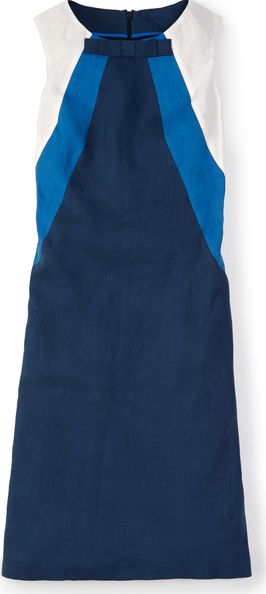 Boden Rose Bow Dress Navy/China Blue/Ivory Boden,