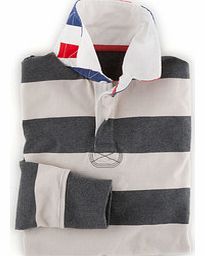 Boden Rugby Shirt, Grey Marl/Oatmeal,Navy/Mallard