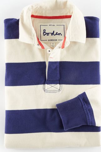 Boden, 1669[^]35222470 Rugby Shirt Indigo/Ecru Stripe Boden,