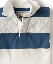 Boden Rugby Shirt, Petrol/Ecru Stripe 34065573