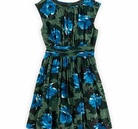 Boden Selina Dress, Green Floral,Navy Confetti,Black