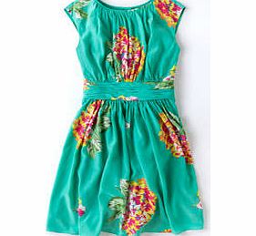Boden Selina Dress, Green Party Floral,Zest,Blue Party