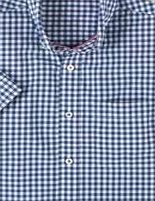 Short Sleeve Laundered Shirt, Blue 34493221