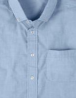 Short Sleeve Laundered Shirt, Blue End on End
