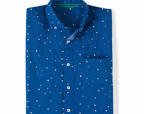 Short Sleeve Laundered Shirt, Blue Spot,Green