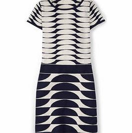 Boden Sixties Tunic Dress, Navy/Pearl 34732982