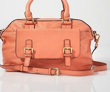 Soft Leather Bowling Bag, Apricot 33887829
