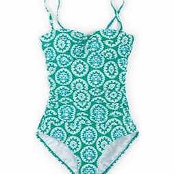 Boden Sorrento Swimsuit, Lotus Woodblock,Sailor Blue