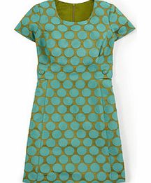 Spot Jacquard Dress, Blue,Orange 34301531