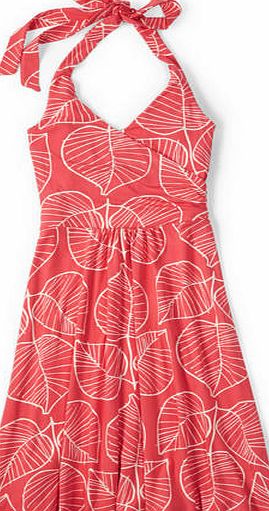 Boden St Lucia Dress Soft Red Retro Leaf Boden, Soft