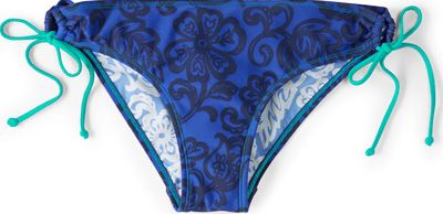 String Bikini Bottom, Royal Blue Mono Floral