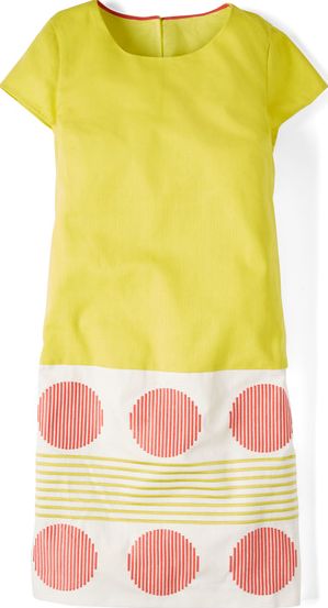 Boden Summer Fun Dress Sherbet Lemon/Ivory/Soft Red
